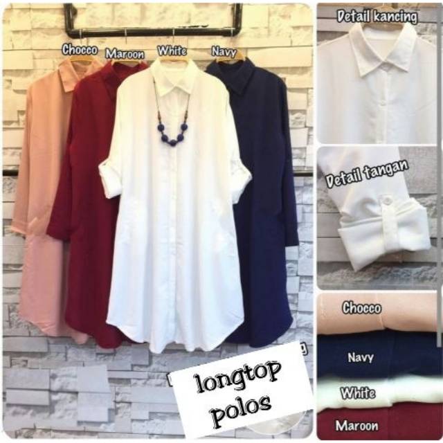 LONGTOP POLOS BEST SELLER / TUNIK PANJANG / BAJU ATASAN WANITA / TUNIK / ATASAN WANITA