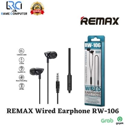 REMAX Wired Earphone For Calls &amp; Music RW-106