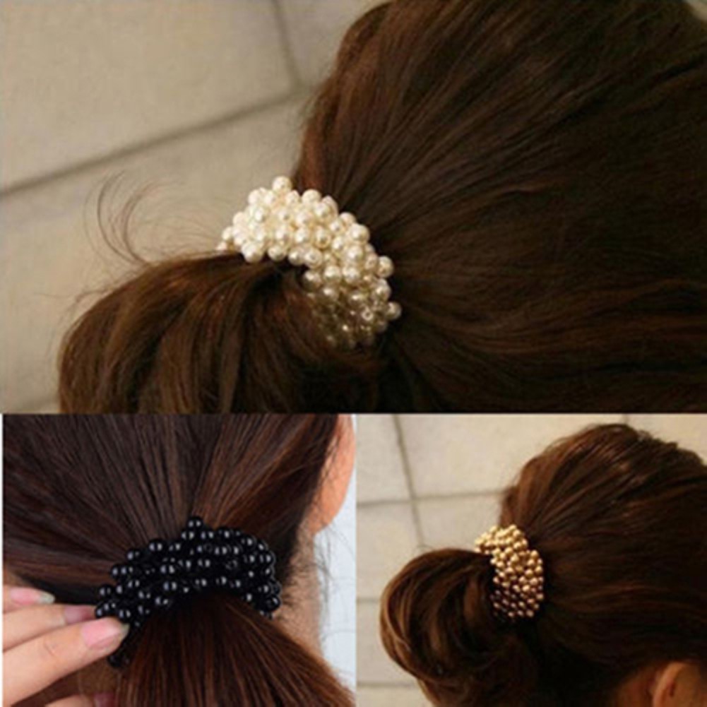 Civeto Ik21 Ikat Rambut Korea Full Mutiara Pearl-7