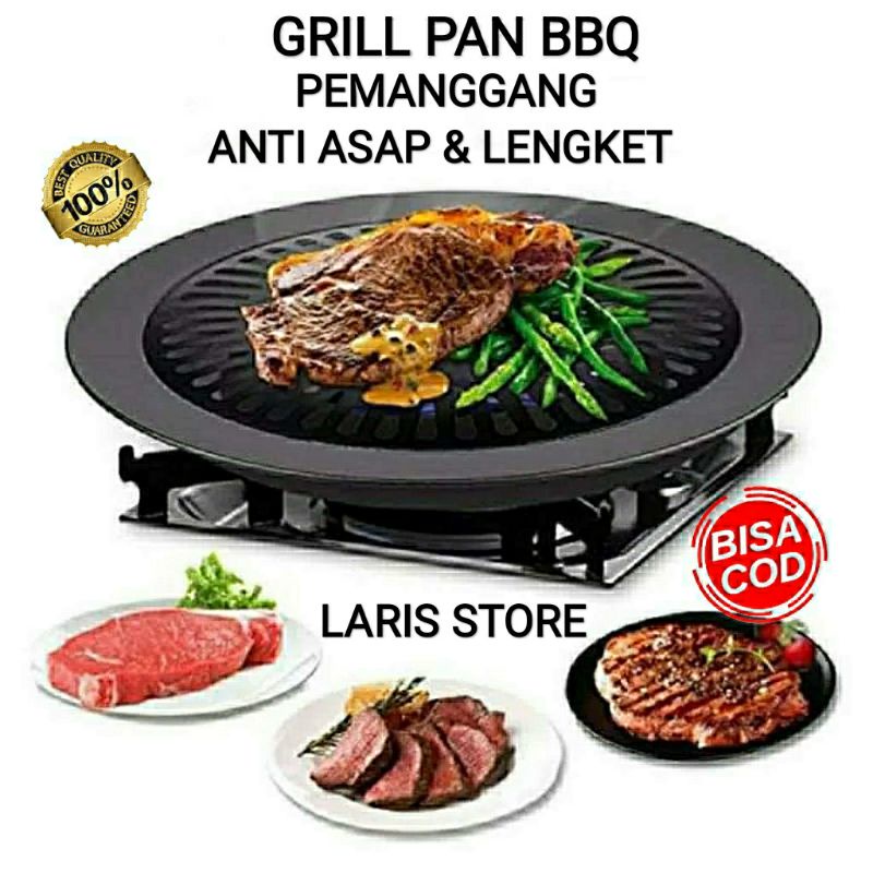 Grill Pan Pemanggang Bakaran BBQ / Panggangan Anti Lengket Smokeless