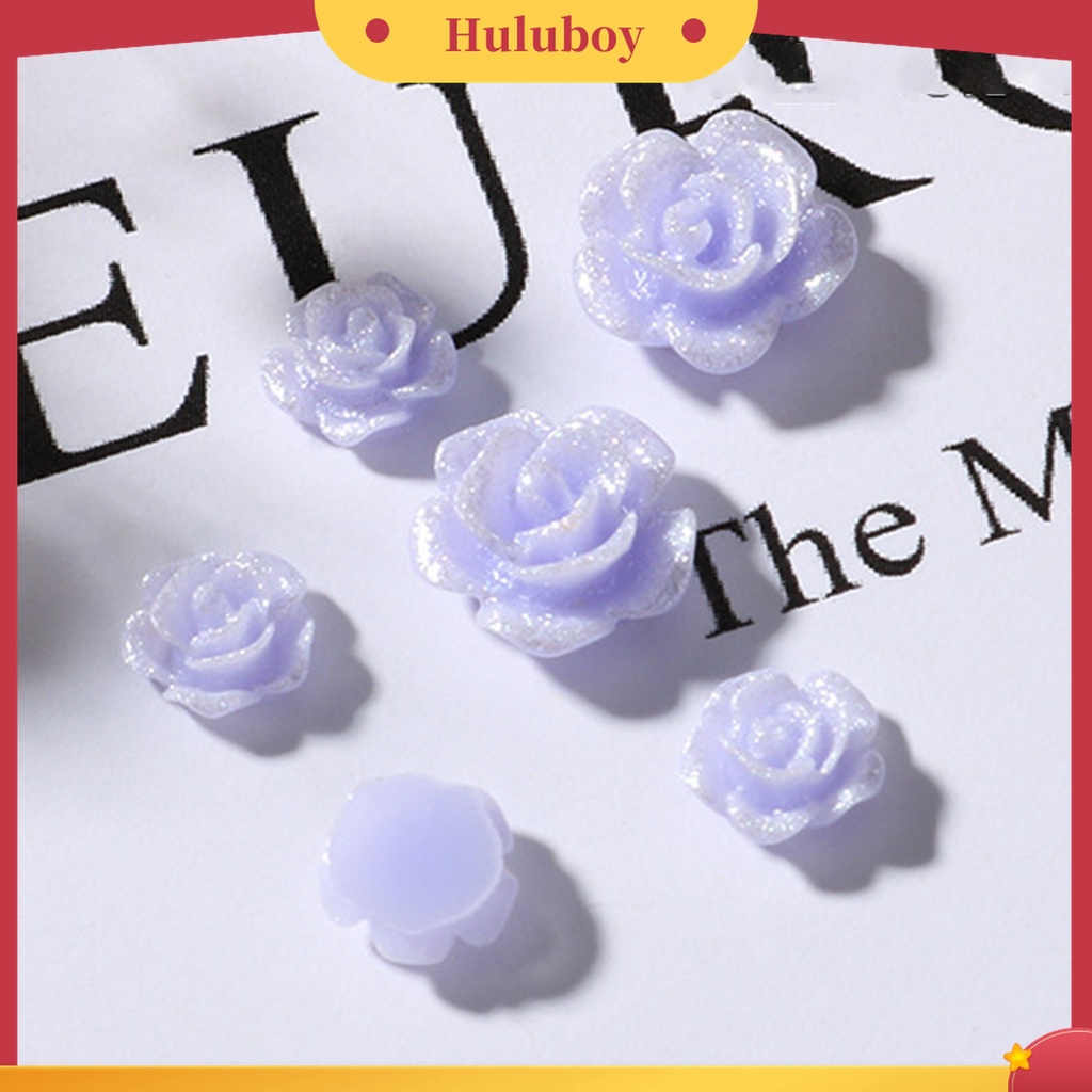 Huluboy Huluboy♡ 100pcs / Set Ornamen Bunga Camellia 3D Bahan Resin Untuk Dekorasi Nail Art Wanita