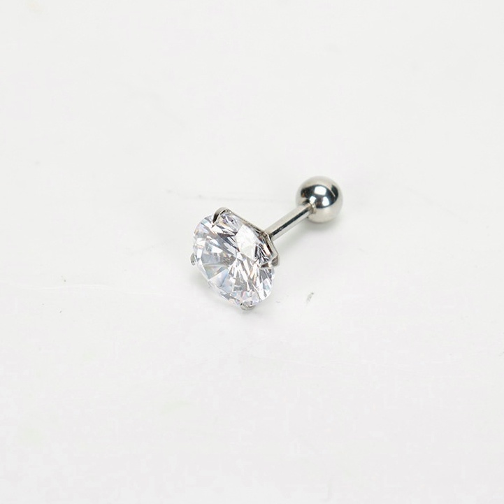 [✅READY STOCK] 1 Pcs Anting Mini  Stainless Steel Tulang Rawan Tragus Mode Kristal Anting Zirkon Simple Penjualan Panas Mode-Steel
