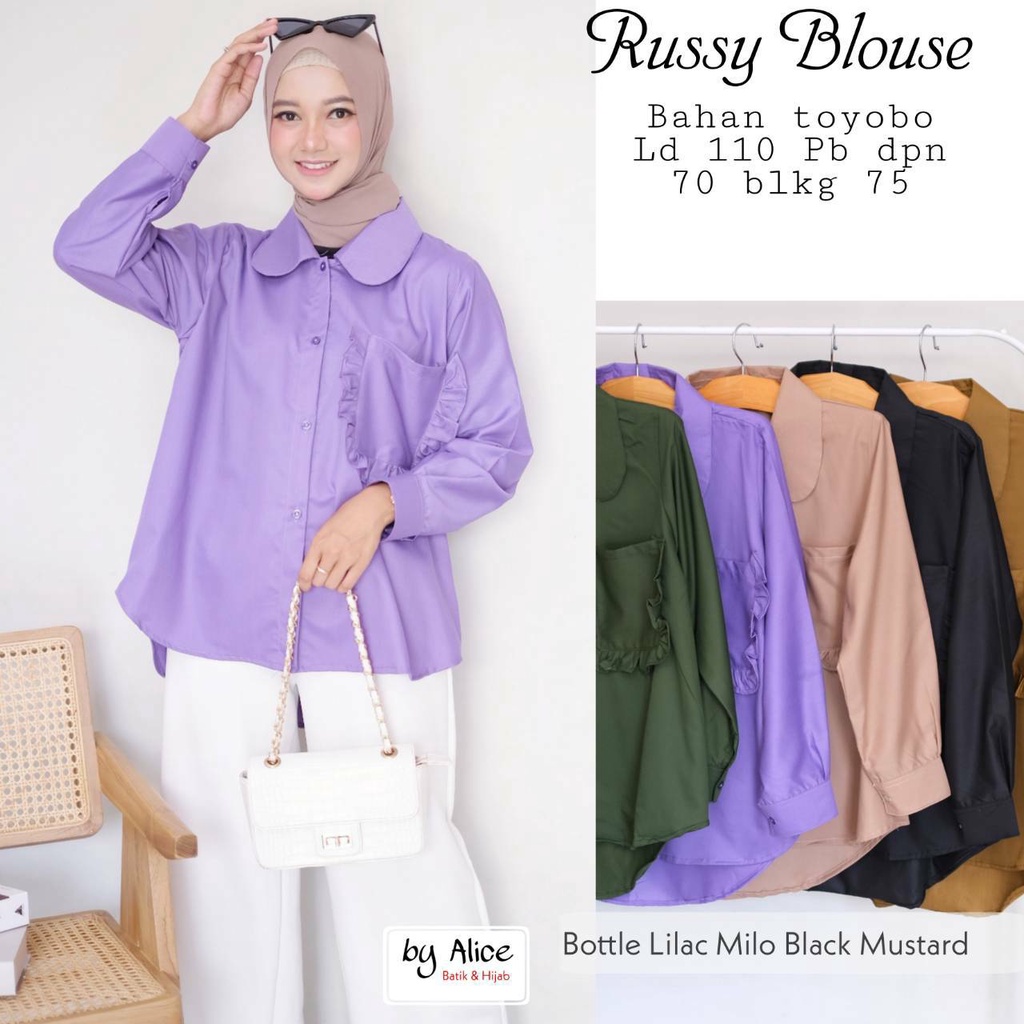 Kemeja / Blus Wanita Russy Blouse Bahan Toyobo