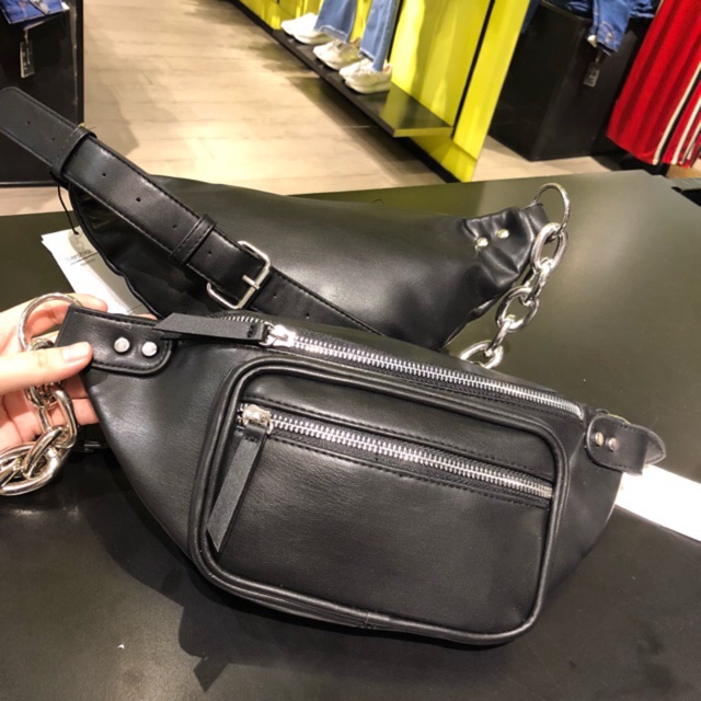Bershka chain leather belt bag