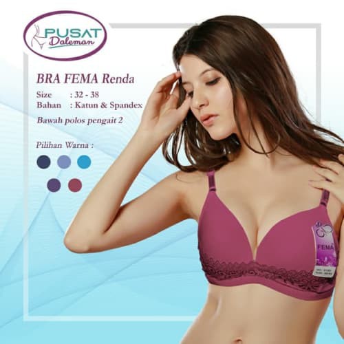 Termurah ECER BH BRA FEMA 9180 Renda Bawah Polos - 32 Diskon