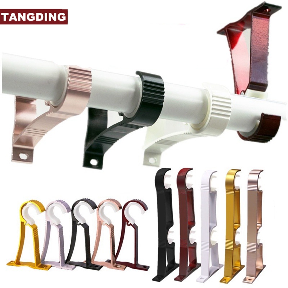 【COD Tangding】Bracket Holder Batang Tirai Bahan Metal Model Single / Double