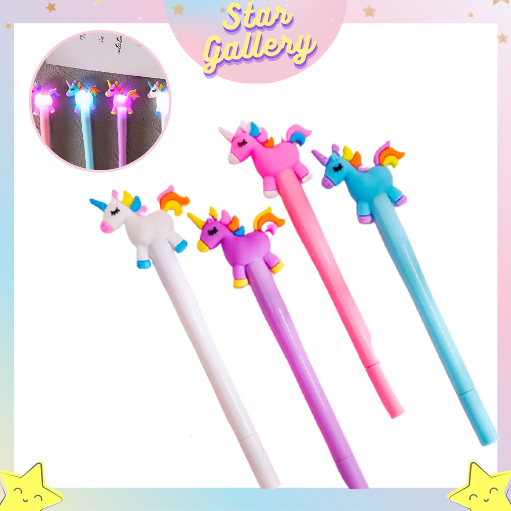

[1KG=81PCS] StarGallery 443 COD Pena LED Dinosaurus Lucu LED Light Illuminate Gel Pen Murah Produk Import