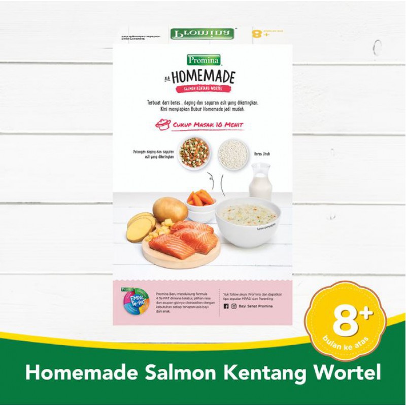 Promina Homemade Bubur Salmon Kentang Wortel 8m+ - 100gr