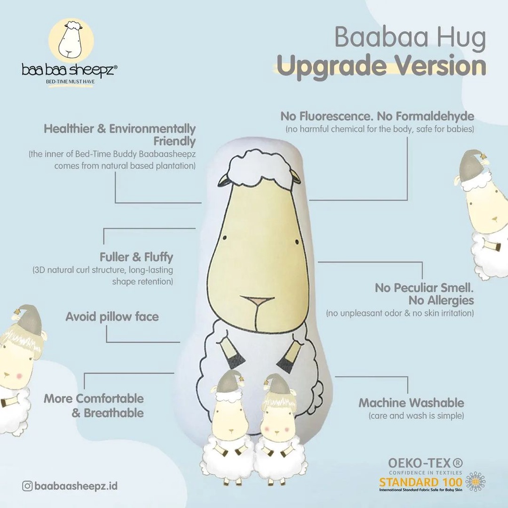 Baa Baa Sheepz Hug Buddy Pillow | Bantal Karakter | Bantal Anak | Bantal Guling