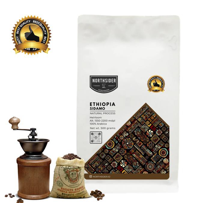 

BIJI KOPI ARABICA ETHIOPIA SIDAMO NATURAL - 500GR NORTHSIDER COFFEE - BIJI KOPI