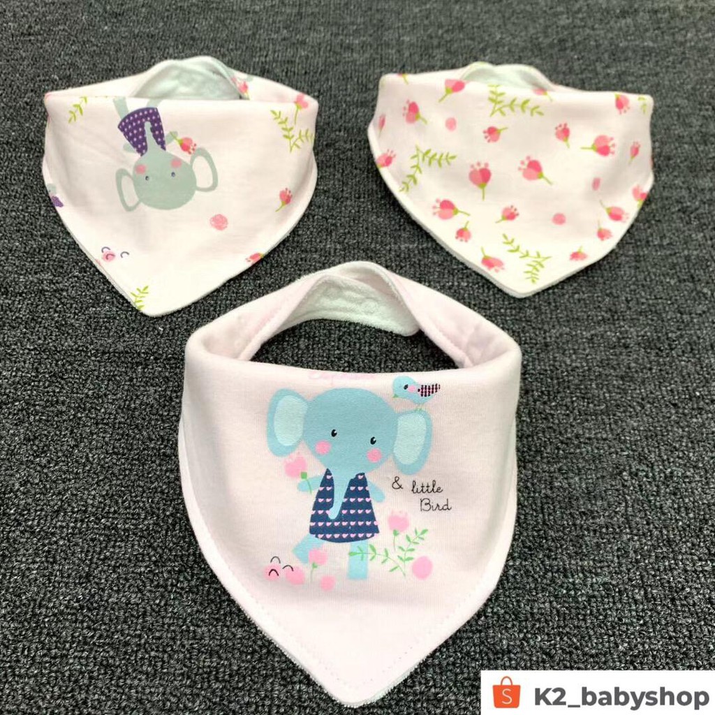 Sleber segitiga cotton / celemek makan bayi 3in1 kode 00025