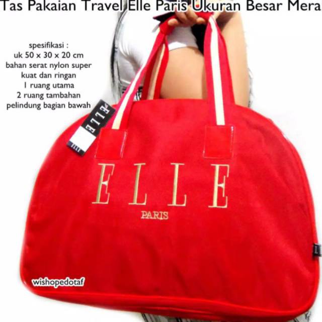 TAS PAKAIAN Elle hand bag tas pakaian jumbo Merah Coklat Hitam Navy Marron