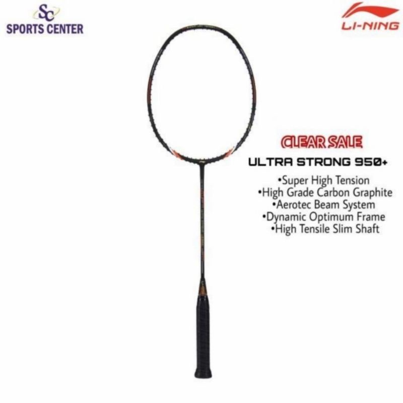 Clear Sale Raket Badminton Lining Ultra Strong US 950 plus / US950+ Black