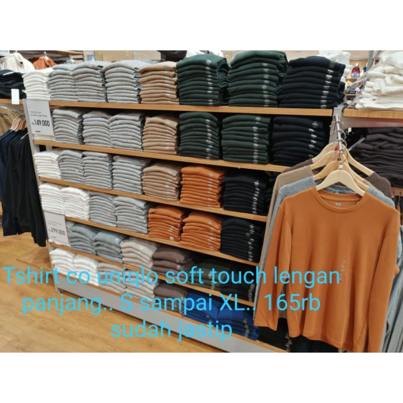 UNIQLO MAN NEW KAOS LENGAN PANJANG PRIA SOFT TOUCH POLOS