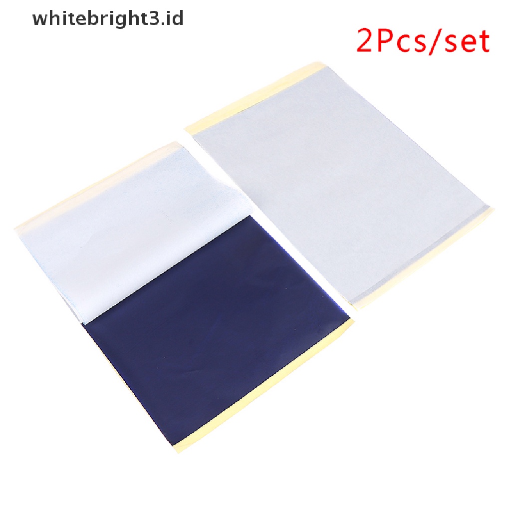 (whitebright3.id) 2pcs / Set Kertas Karbon Transfer Tato Ukuran A4