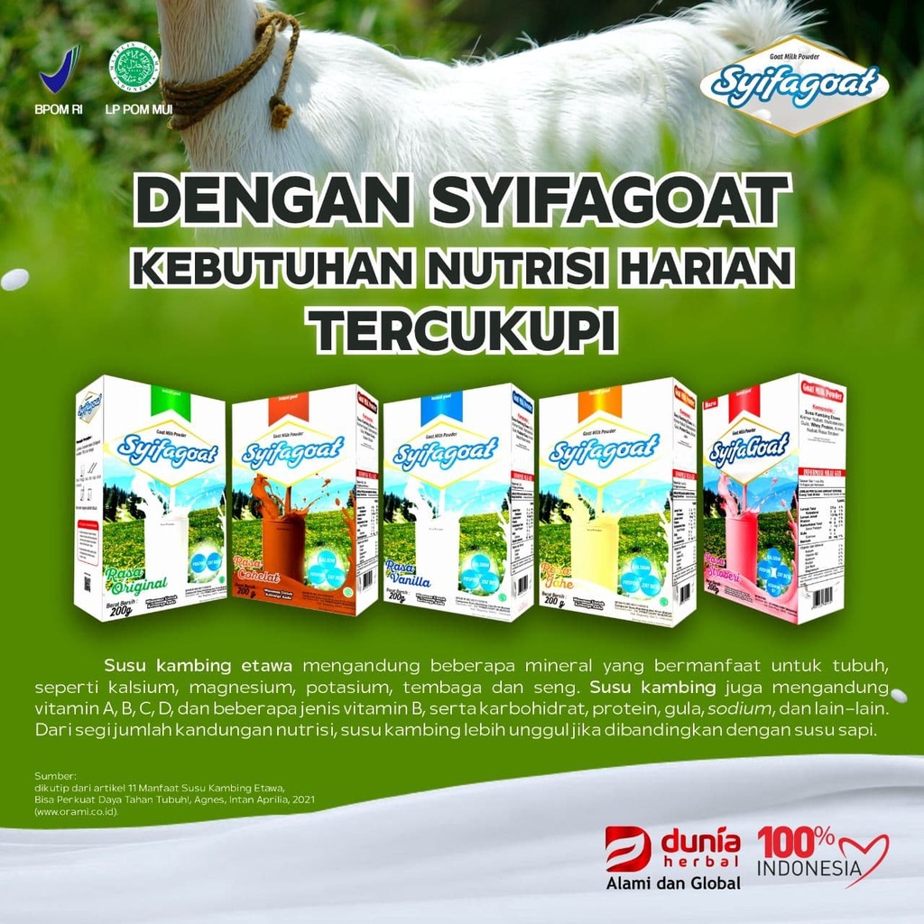 

Susu Kambing Etawa Bubuk SYIFAGOAT