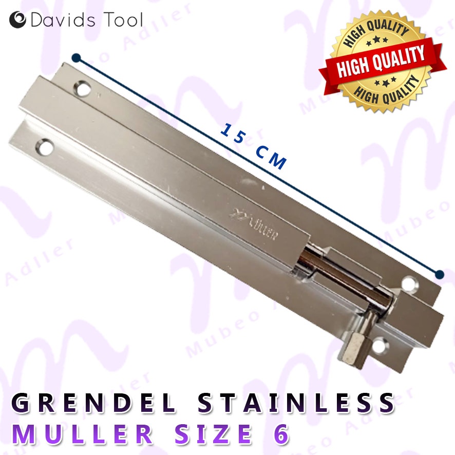 Grendel Pintu Pengunci Jendela Gerendel Slot Grandel Aluminium 6 8 10 12 Inch Muller