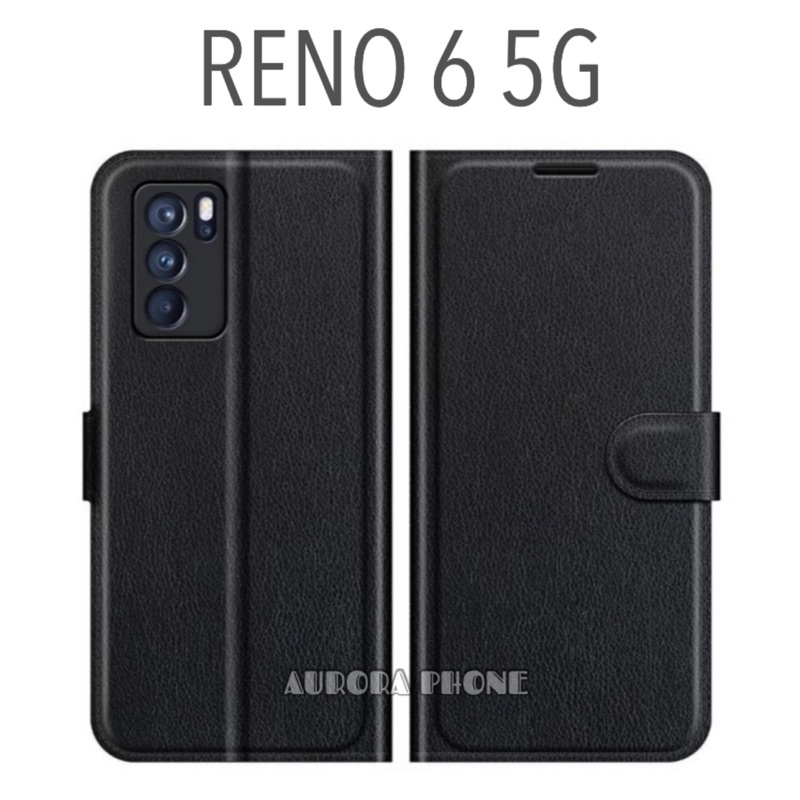 Oppo Reno 6 5G Flip Case Wallet Leather Case Reno 6 5G Dompet Kartu handpone / Cassing Reno 6 5G / F