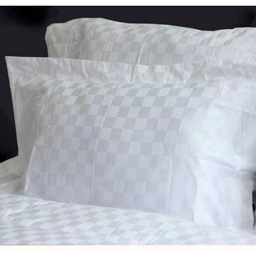 Bedcover Set Kingkoil Bahan Dobby Putih Kotak-Kotak | Bedcover Hotel | Sprei Hotel