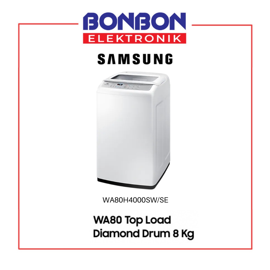 Samsung Mesin Cuci Top Loading 8KG WA-80H4000-SW / WA80H4000