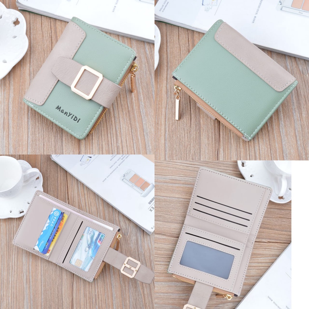 DOMPET WANITA LIPAT KOREA KULIT HIJAU ADASIE WA369G3 IMPORT SLOT KARTU RESLETING KOIN KECIL PREMIUM PENDEK MINI CEWEK MURAH SIMPLE KEKINIAN TIPIS BRANDED ORI BATAM