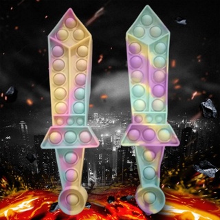 New Fidget Push Pop Its Mainan Anak Toys Bubble Kids Mainan Popit Murah Rainbow Pop it PASTEL-PEDANG POP IT