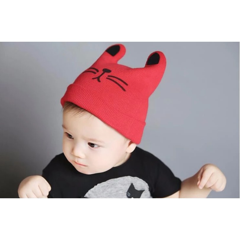 Topi Anak Model Kupluk Kucing Trendy Fashion Bayi Unisex Laki-laki dan Perempuan Model Korea Jepang