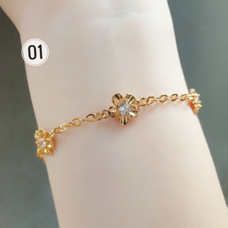 Gelang Tangan Rantai Dewasa Xuping Permata Bunga  N22082204