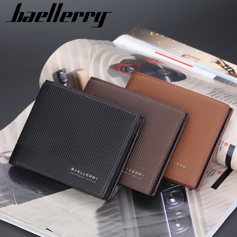 DOMPET KULIT PRIA LIPAT BAELLERRY PENDEK SLOT KARTU BLY049