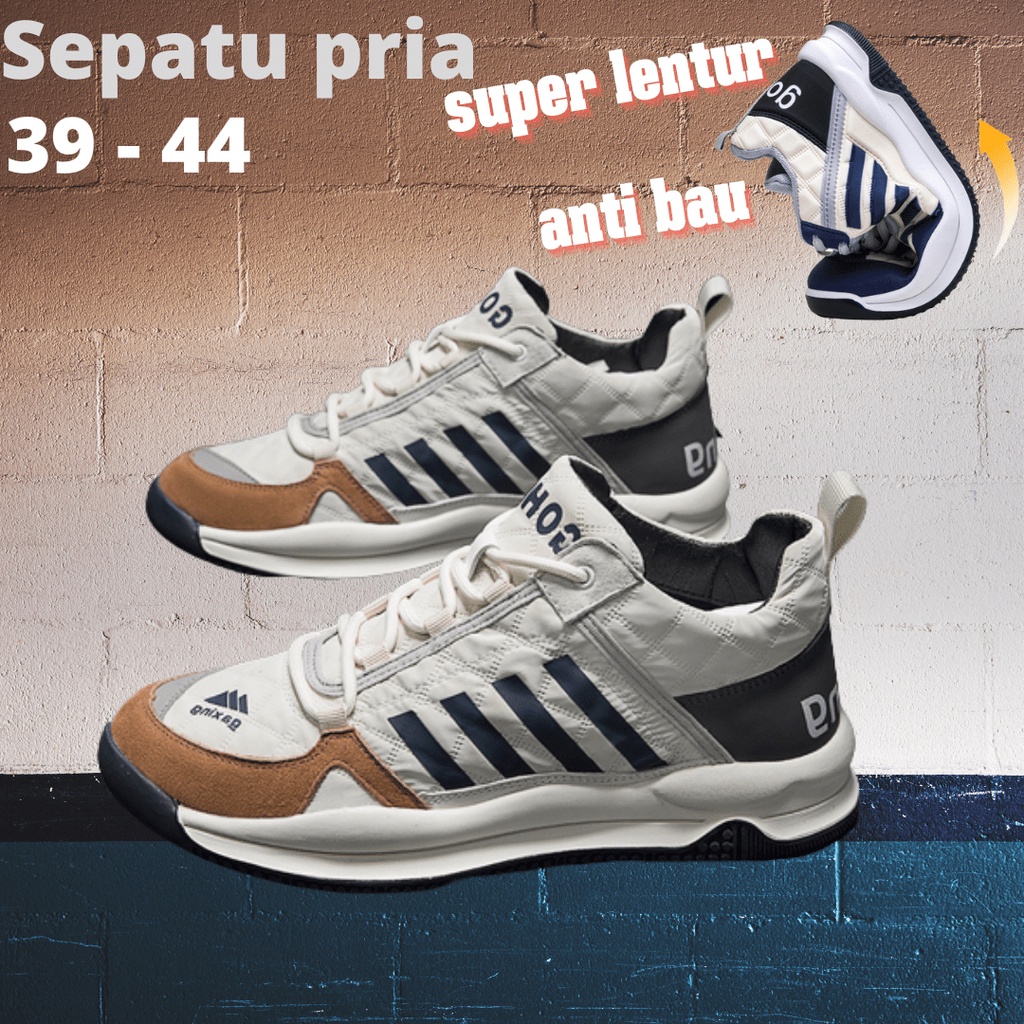 100% Import Sepatu Sneaker Casual Sport Gaxing Strip DeCo L-20 Free Box