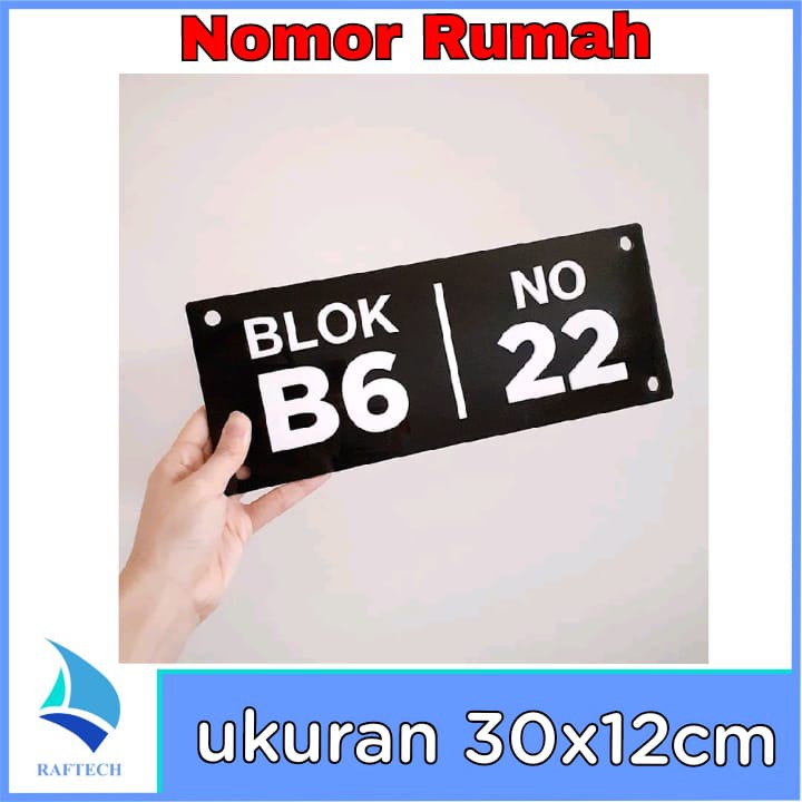 Nomor Rumah Acrylic Timbul 30x12cm