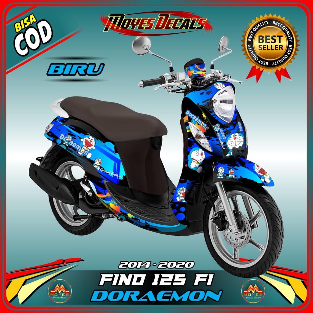 Decal Fino 125 Full Body Desain Doraemon merah - anti gores