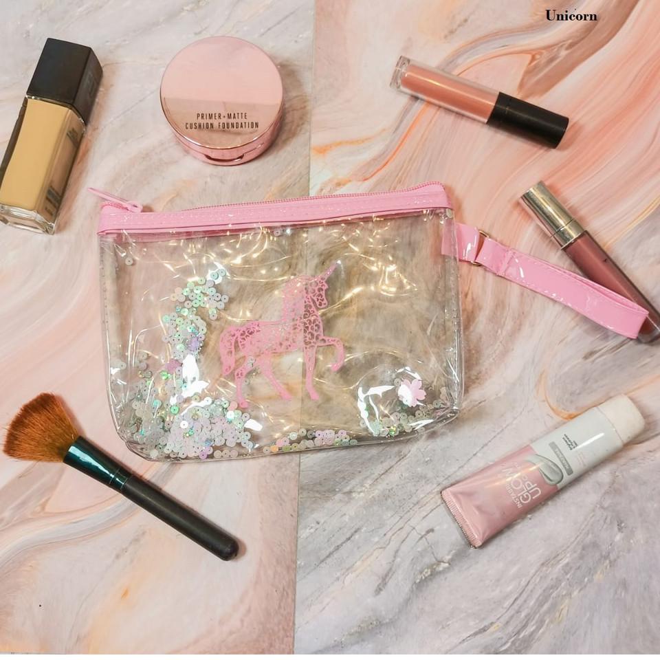 

Ayo Ramaikan Pouch Cosmetic Storage Travel Portable Clear Transparent Makeup Bags Plastic PVC Waterproof Zipper ☼