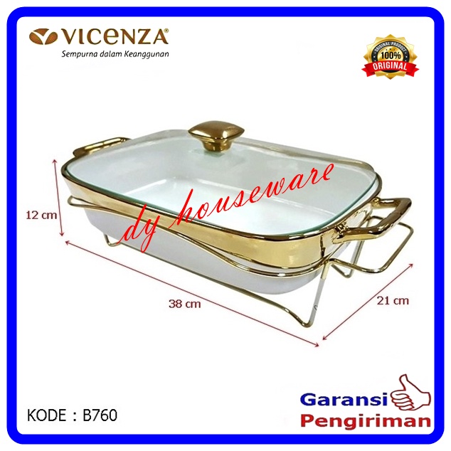 Wadah Saji Prasmanan Keramik Penghangat Basi Segi Vicenza B 760 ( B760 )