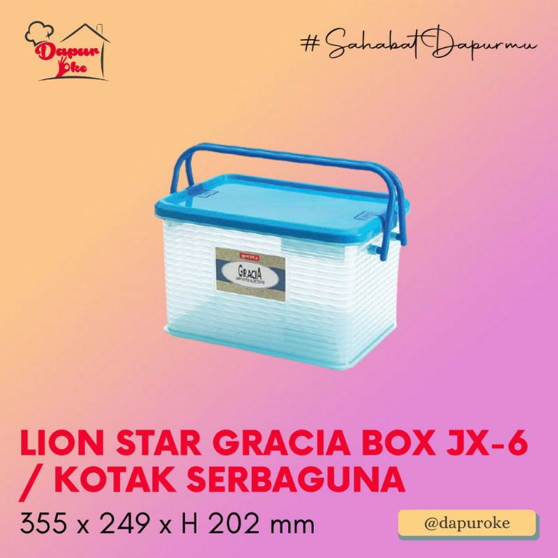 (COD/FREE ONGKIR) LION STAR GRACIA BOX JX-6 13,5 Liter penyimpanan serbaguna