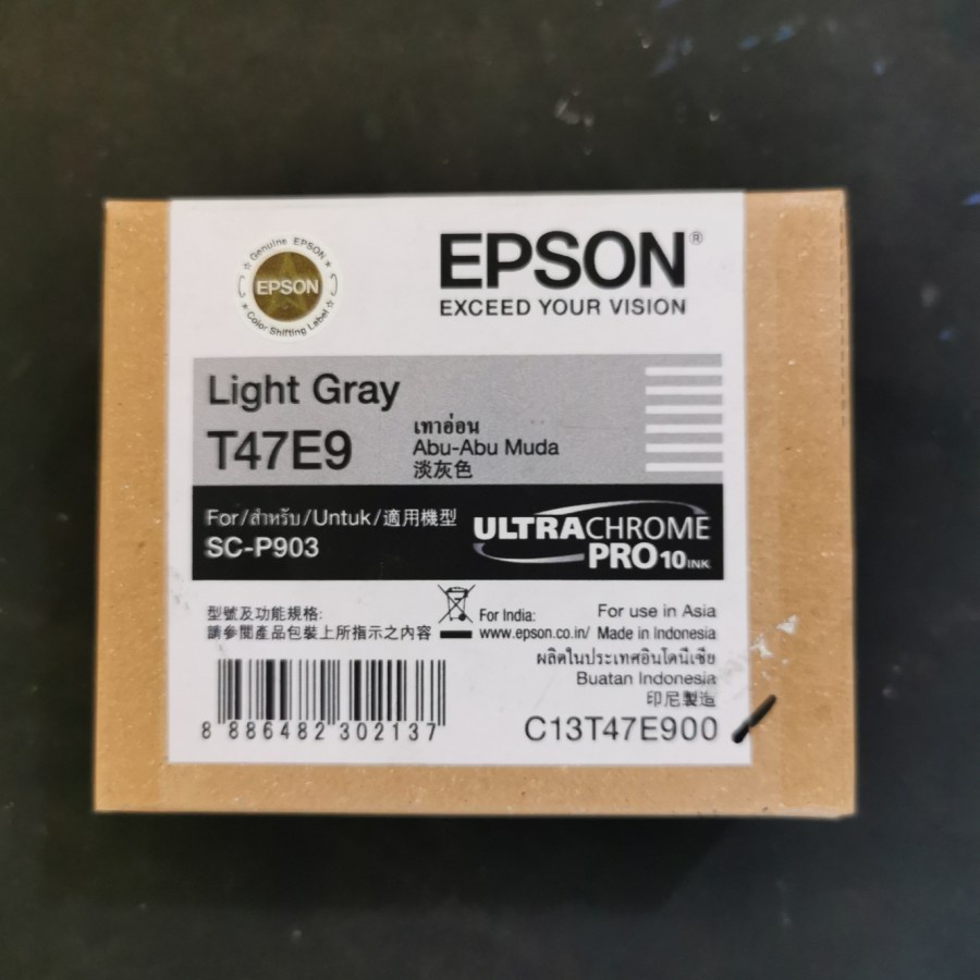 SC-P903 LIGHT GRAY TINTA CATRIDGE EPSON SureColour C13T47E900 T47E9 T47E ORIGINAL 100%