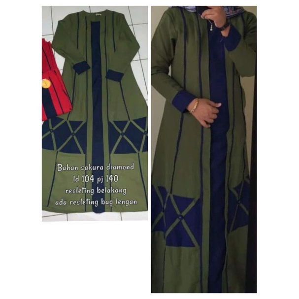 Gamis maxy army sakura diamond