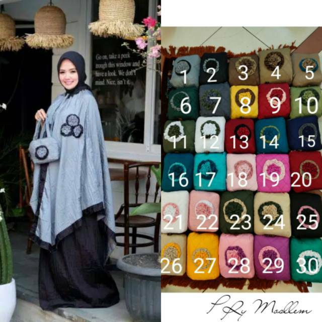 Mukena Ponco mawar Traveling Premium Quality