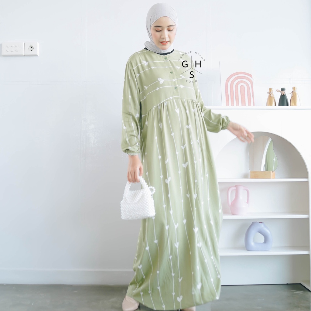 (RPA) GAMIS BILOV HILSA MAXI DAILY BUSUI DRESS RAYON UNIQLO