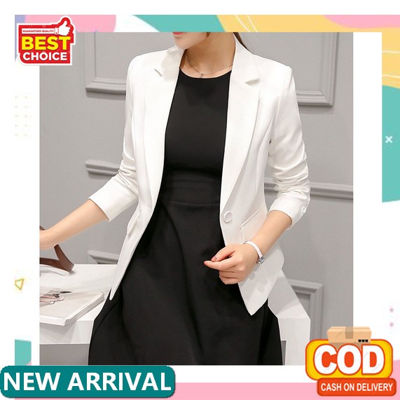 Blazer Wanita Cod Formal Casual Murah Blezer Cewek Blaser Korea Kantor [Eliya]Blazer Wanita  Import 