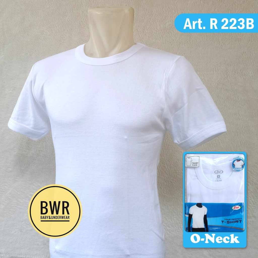 Oblong Rider PUTIH O- Neck Art. R 223B | Pakaian Pria Kaos Oblong Putih - Bwr