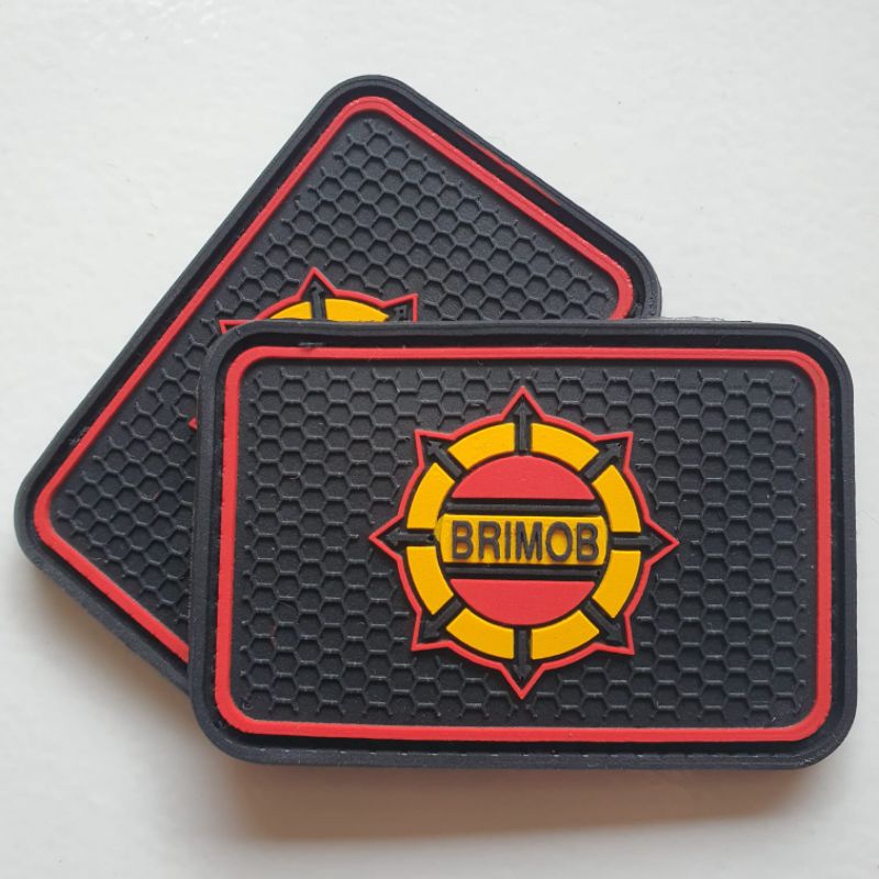 patch rubber logo roda brimob kotak/rubber patch brimob/polisi/police/tempelan karet