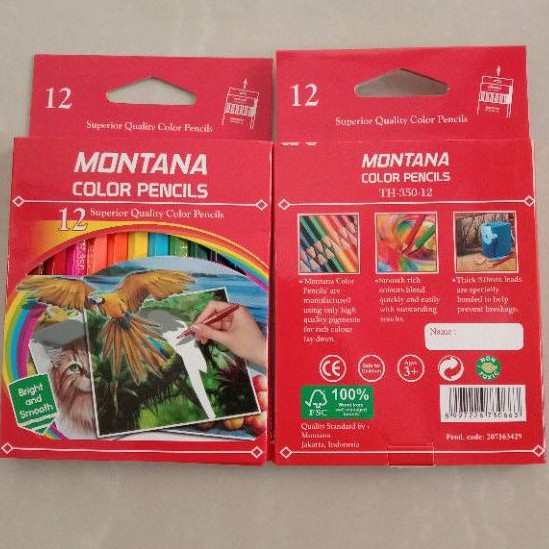 

Pensil Warna Color Pencils Montana / Crayons / Pensil Set Anak 12 set - Pendek