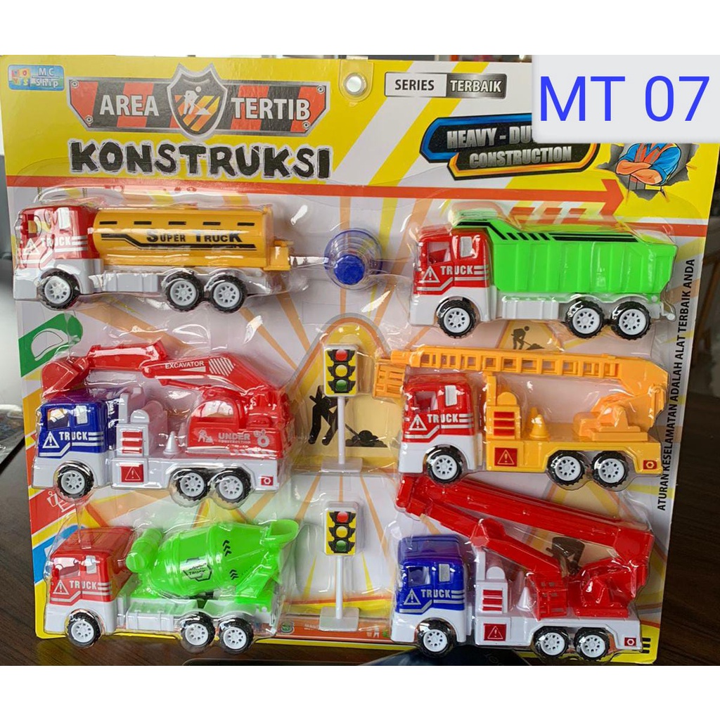 MT 07 - Mainan Mobil Truk Konstruksi isi 6 PC bagus MT07