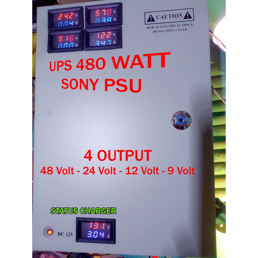 UPS DC 480W SONY PSU 32A 4 OUTPUT 48V 24V 12V TOWER WIFI / RT/RW NET / BTS HOTSPOT