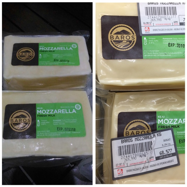 Keju mozzarella baros halal mui  Shopee Indonesia