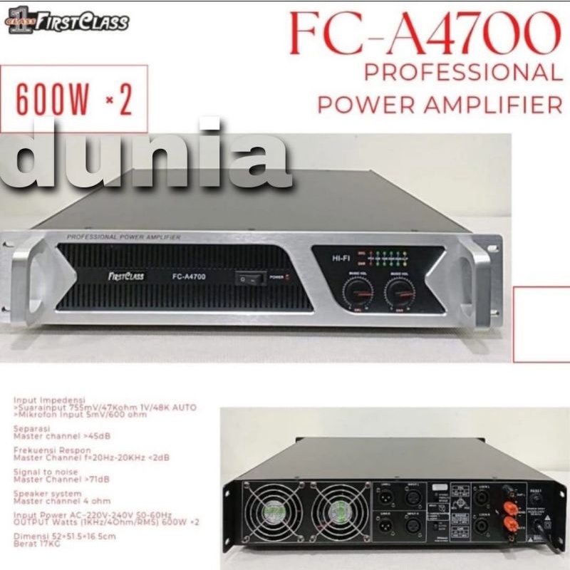 Power Firstclass FC A 4700 Original Amplifier FC A4700