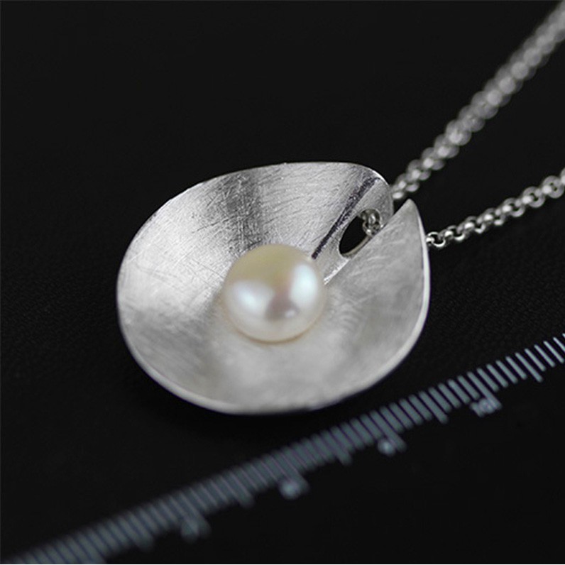SERI SERI Kalung Wanita Perak 925 Asli Shell Pearl Sterling Silver Necklace Mutiara