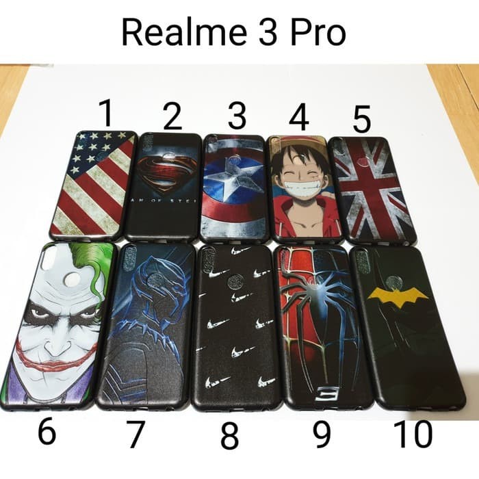 Case Hitam Superhero Realme 3 Pro / Soft Case Realme 3Pro