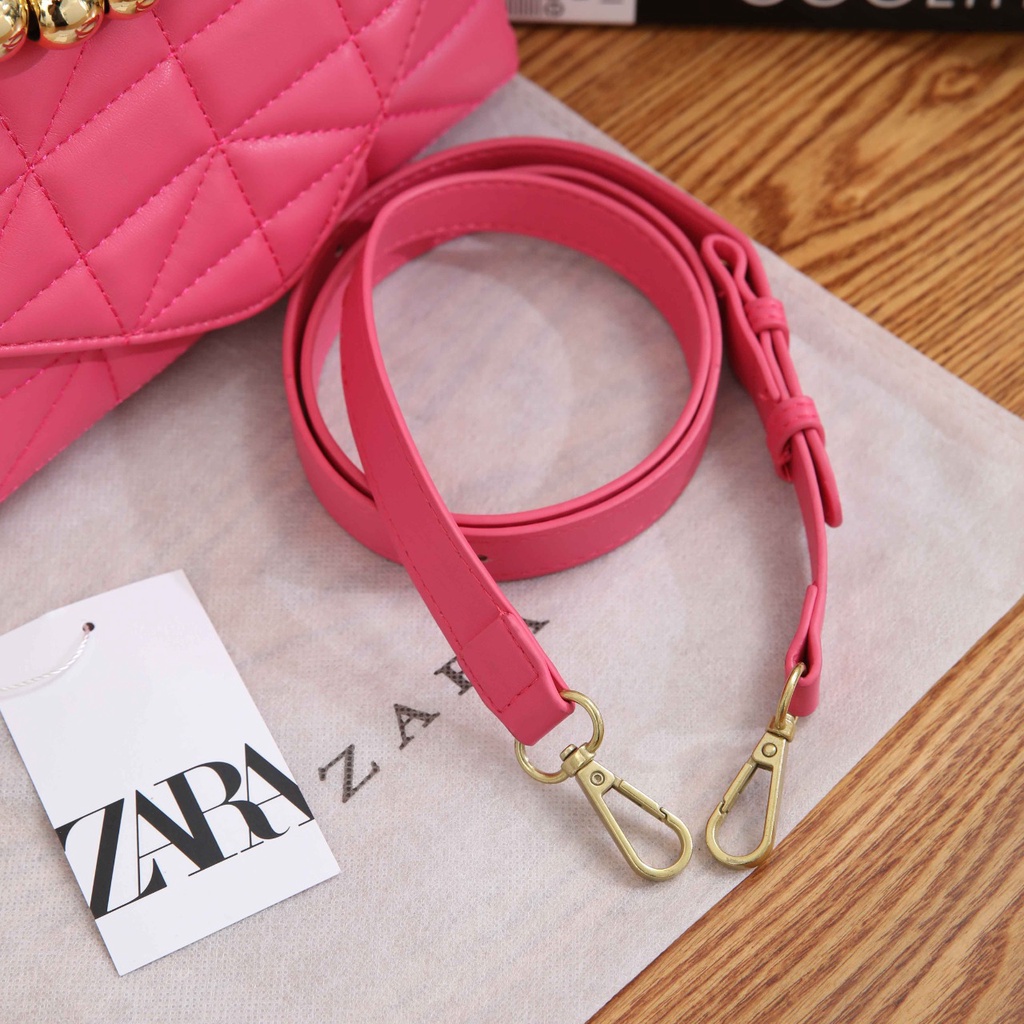 ZR Quilted Crossbody Bag With Bead Detail #09992